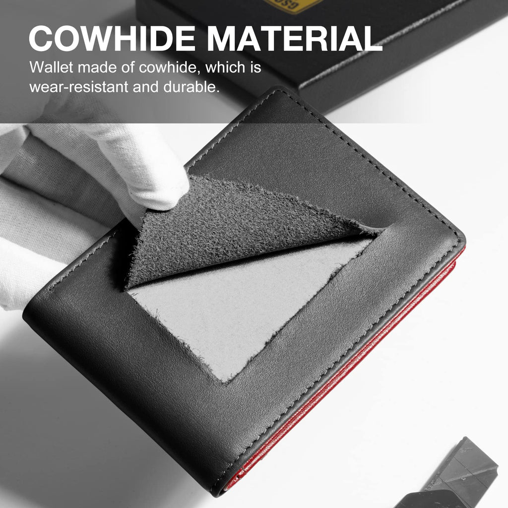 Slim Wallet for Men Rfid Blocking Leather Bifold Front Pocket Carbon Fiber Men's Money Clips Credit Card Holder With Gift Box