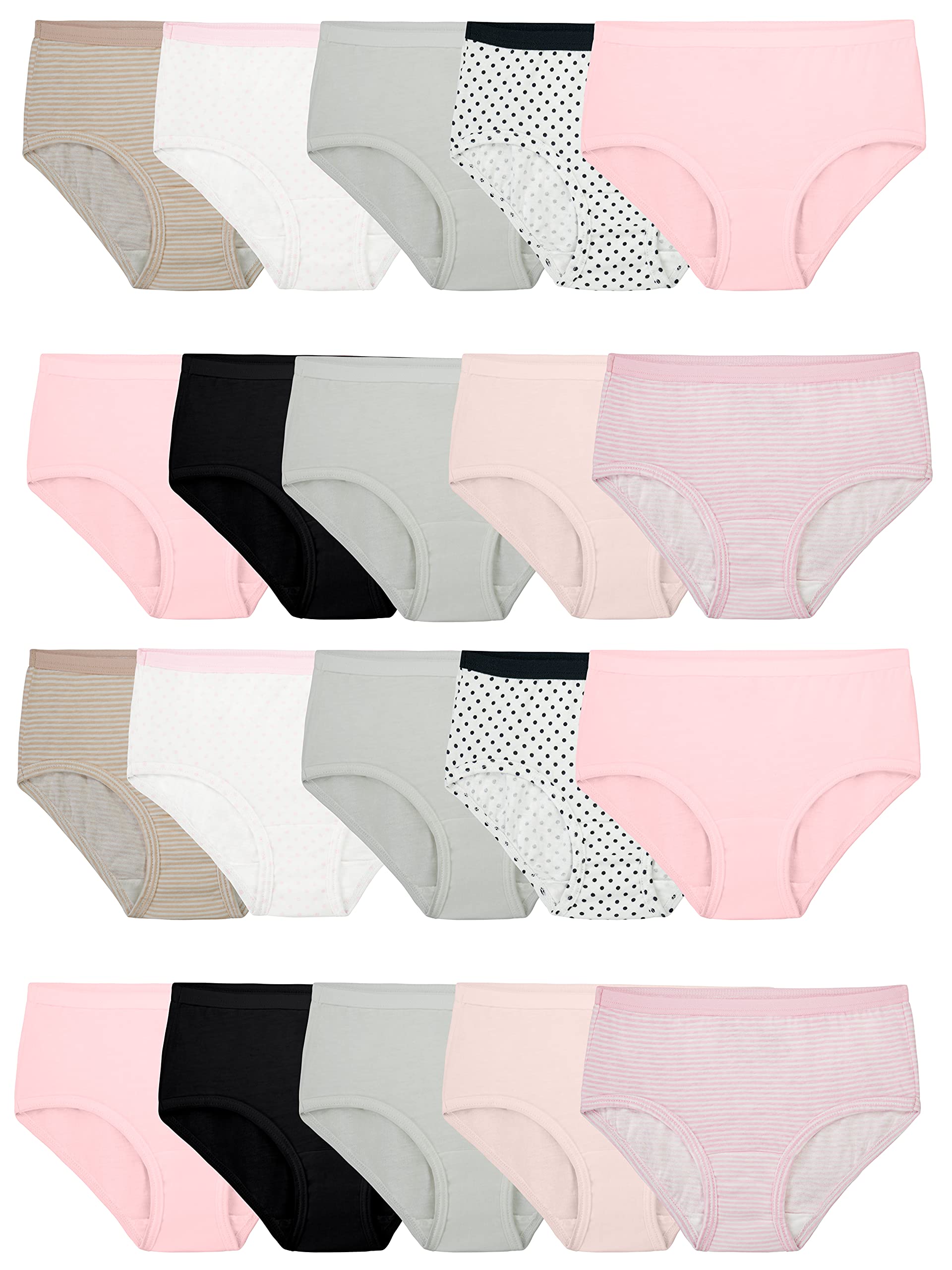 Fruit of the Loom Girls' Cotton Brief Underwear Multipacks