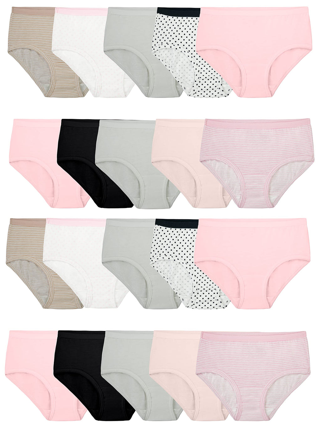 Fruit of the Loom Girls' Cotton Brief Underwear Multipacks