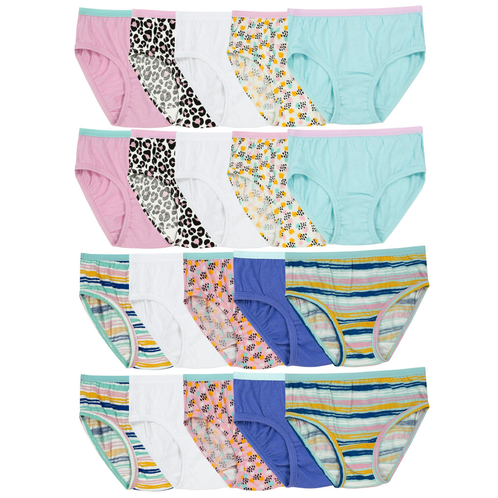 Fruit of the Loom Girls' Cotton Brief Underwear Multipacks