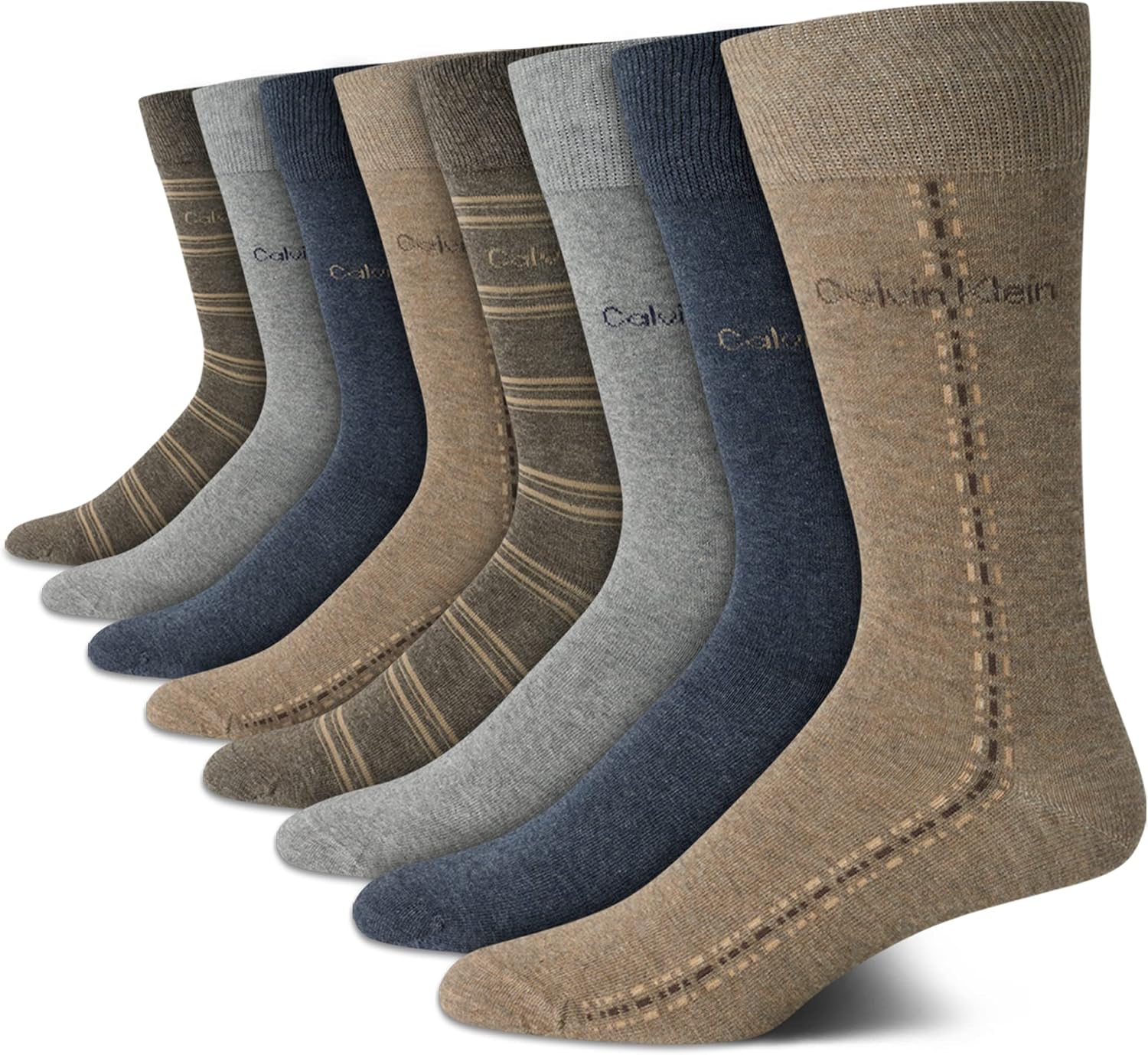 Mens Dress Socks - 8 Pack Breathable Cotton Blend Work Crew Socks for Men for Casual Business & Formal Wear