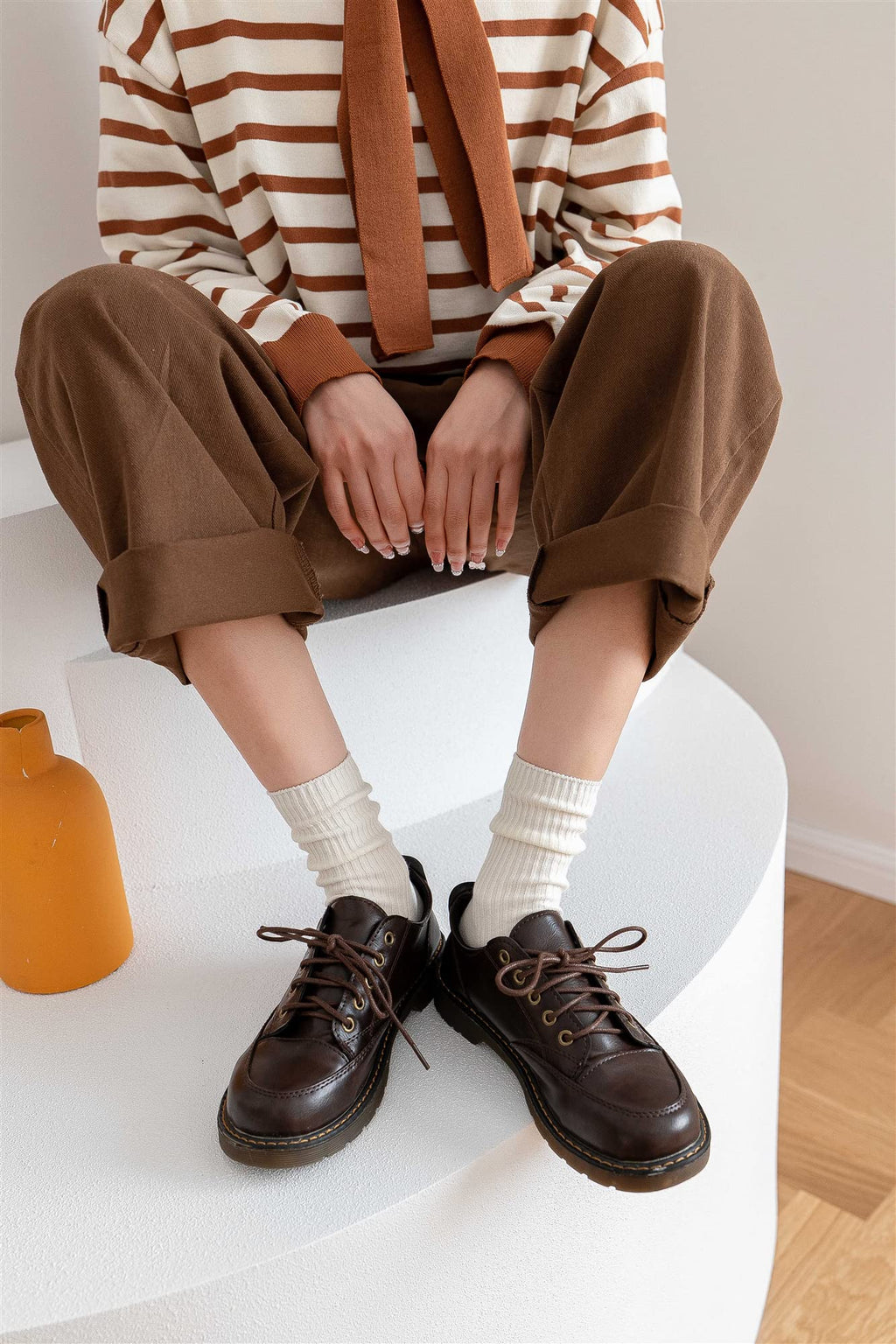 Womens Cute Crew Socks Casual Athletic Aesthetic Socks Neutral Cotton Socks for Women Granola Girls Clothes