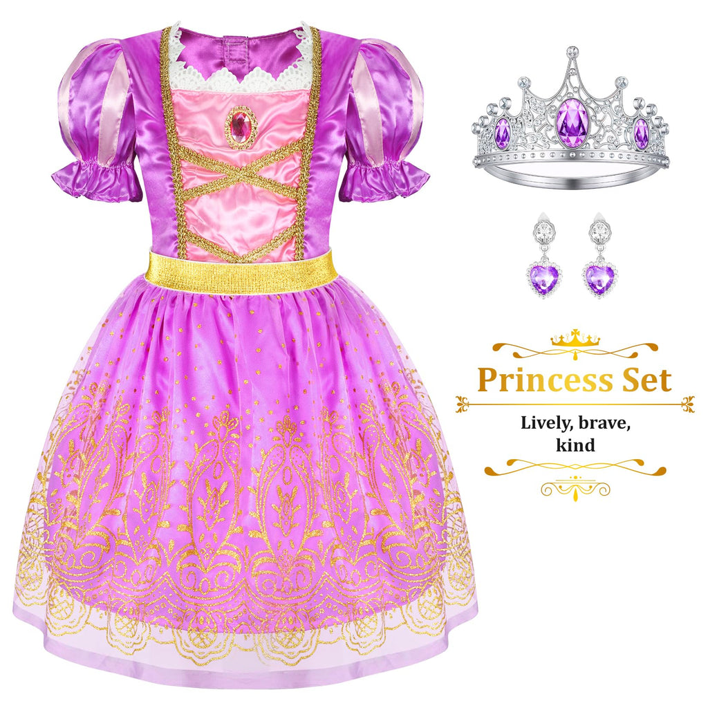 LIMIROLER Princess Dress Up Clothes for Little Girl Role Play Costume Gift Set Princess Dress Up Toys for Toddler Girls