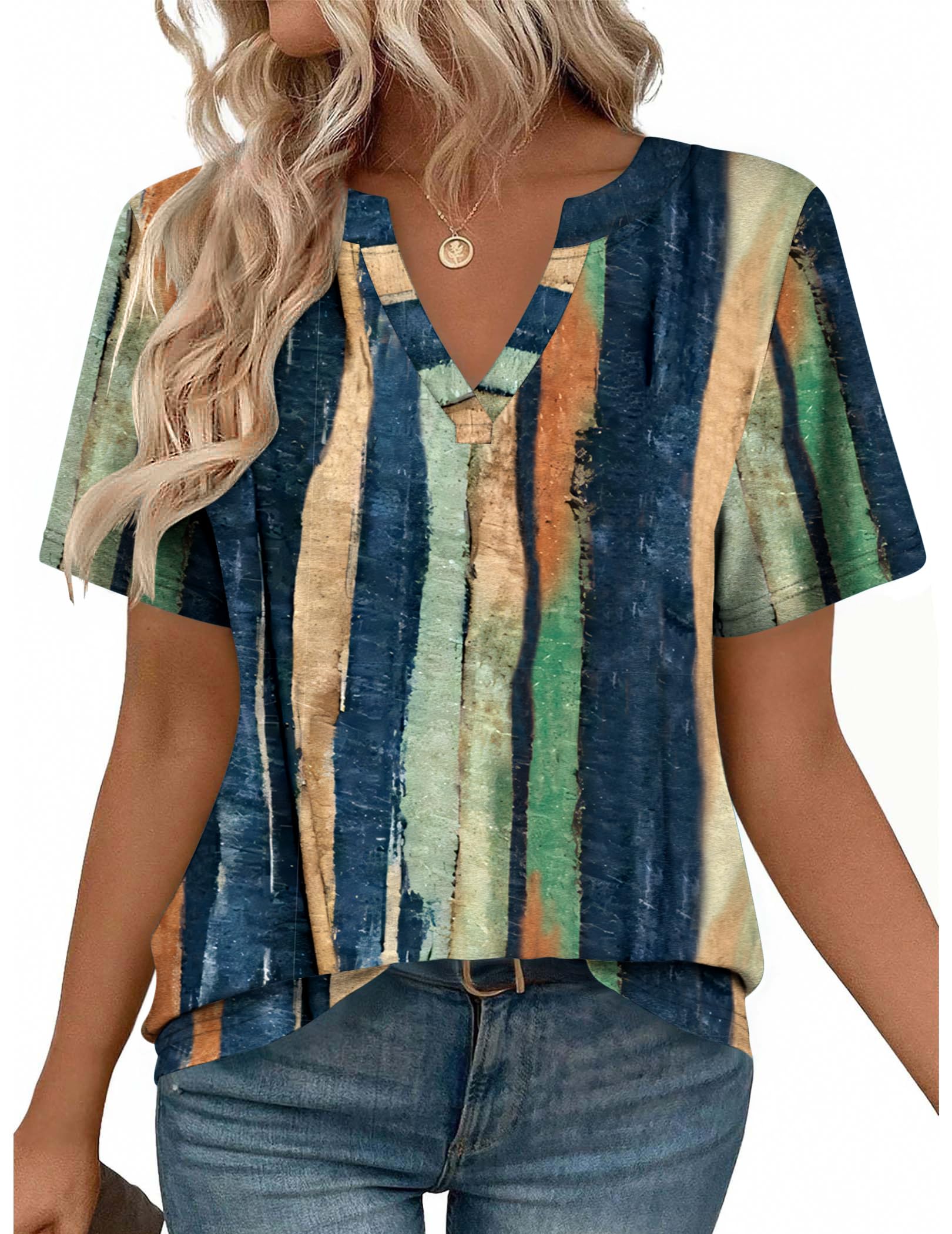 Zeagoo Womens Tops Short Sleeve V Neck Tee Shirts Cute Dressy Casual Clothing Business Work Blouse