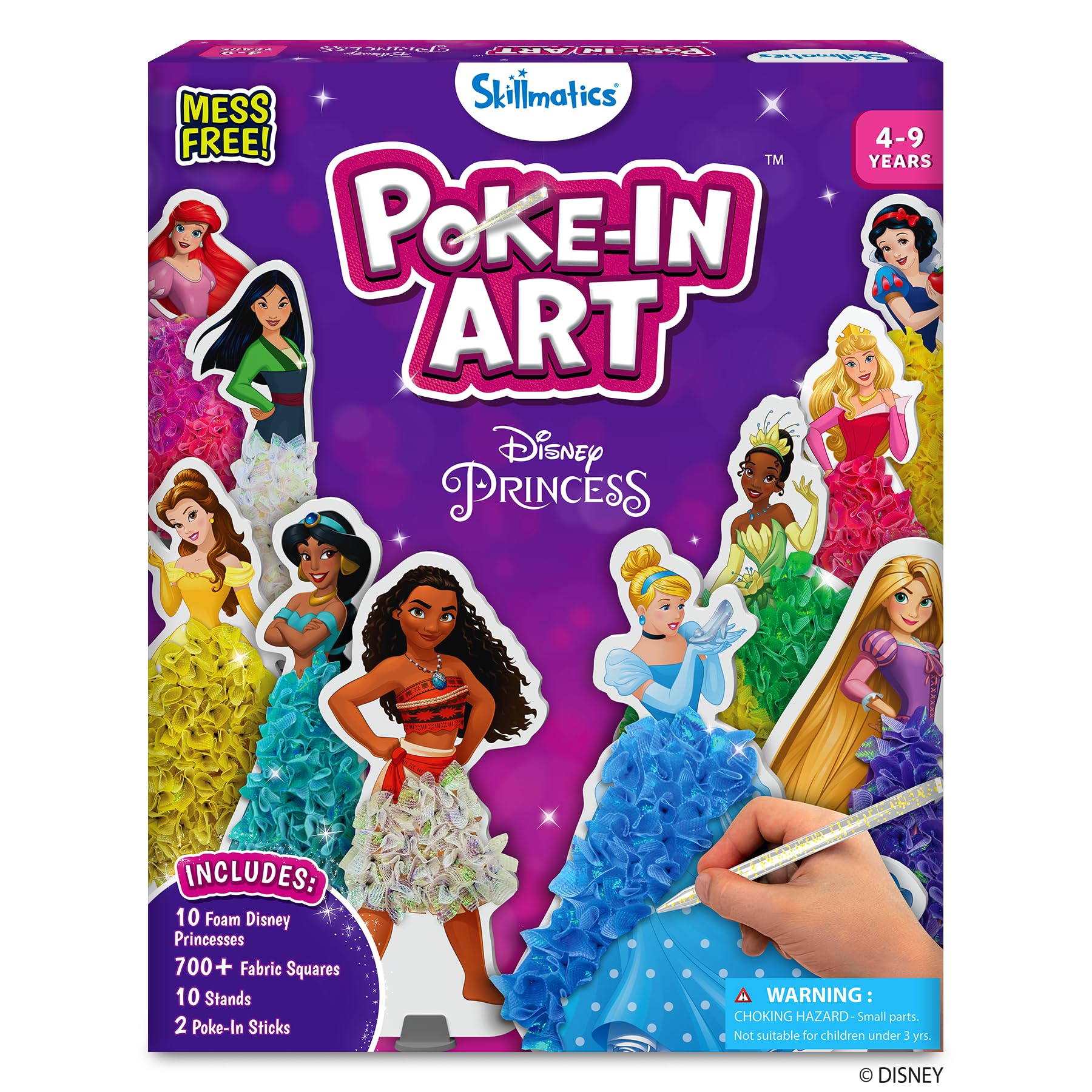 Skillmatics Poke-in Art - Magical Princesses, Mess-Free Fun for Kids, DIY Wood Craft Kits, Creative Activity, Gifts for Girls & Boys Ages 4, 5, 6, 7, 8, 9