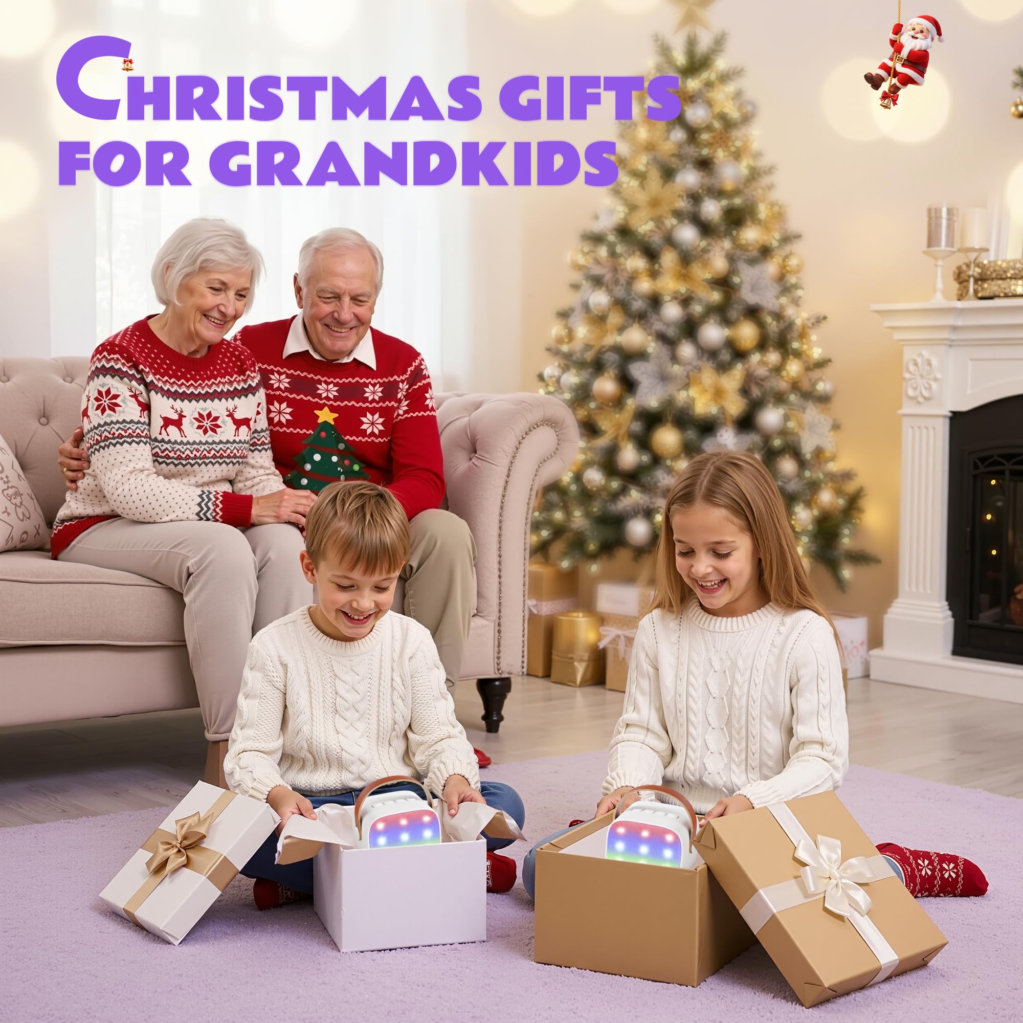 YLL Karaoke Machine for Kids, Portable Mini Speaker with 2 Wireless Microphones, TOP Kids Gifts for Girls Ages 3, 4, 5, 6, 7, 8, 9, 10+ Years Old, 4-12th Birthday Singing Present Toy Party (Purple)