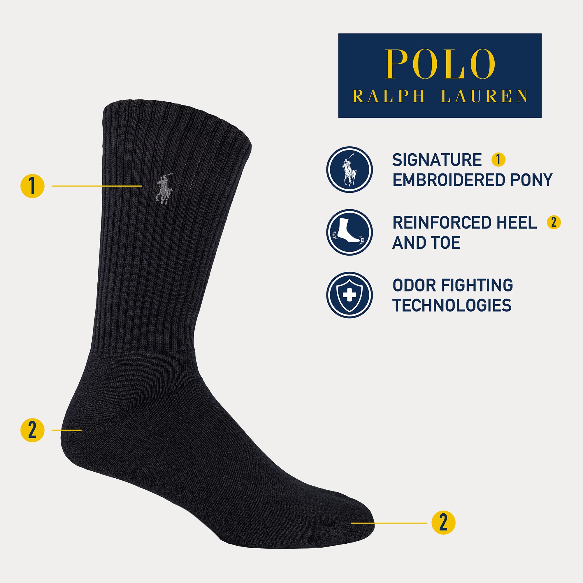 Men's Ribbed Casual Crew Sock 3-Pack