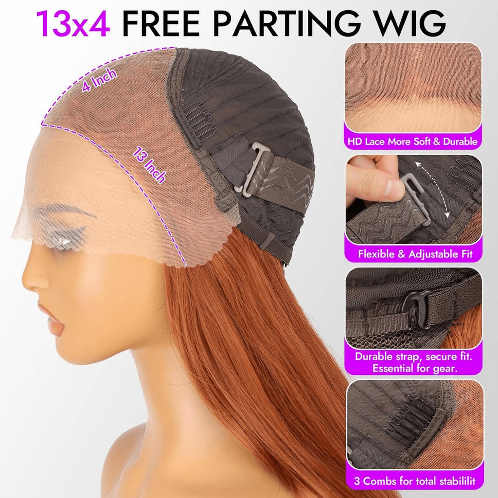 13x4 HD Lace Front Glueless Wigs for Women Black Long Layered Wave Wig Natural Hairline Heat Resistant Synthetic for Daily Use Beginner Friendly 26 Inch