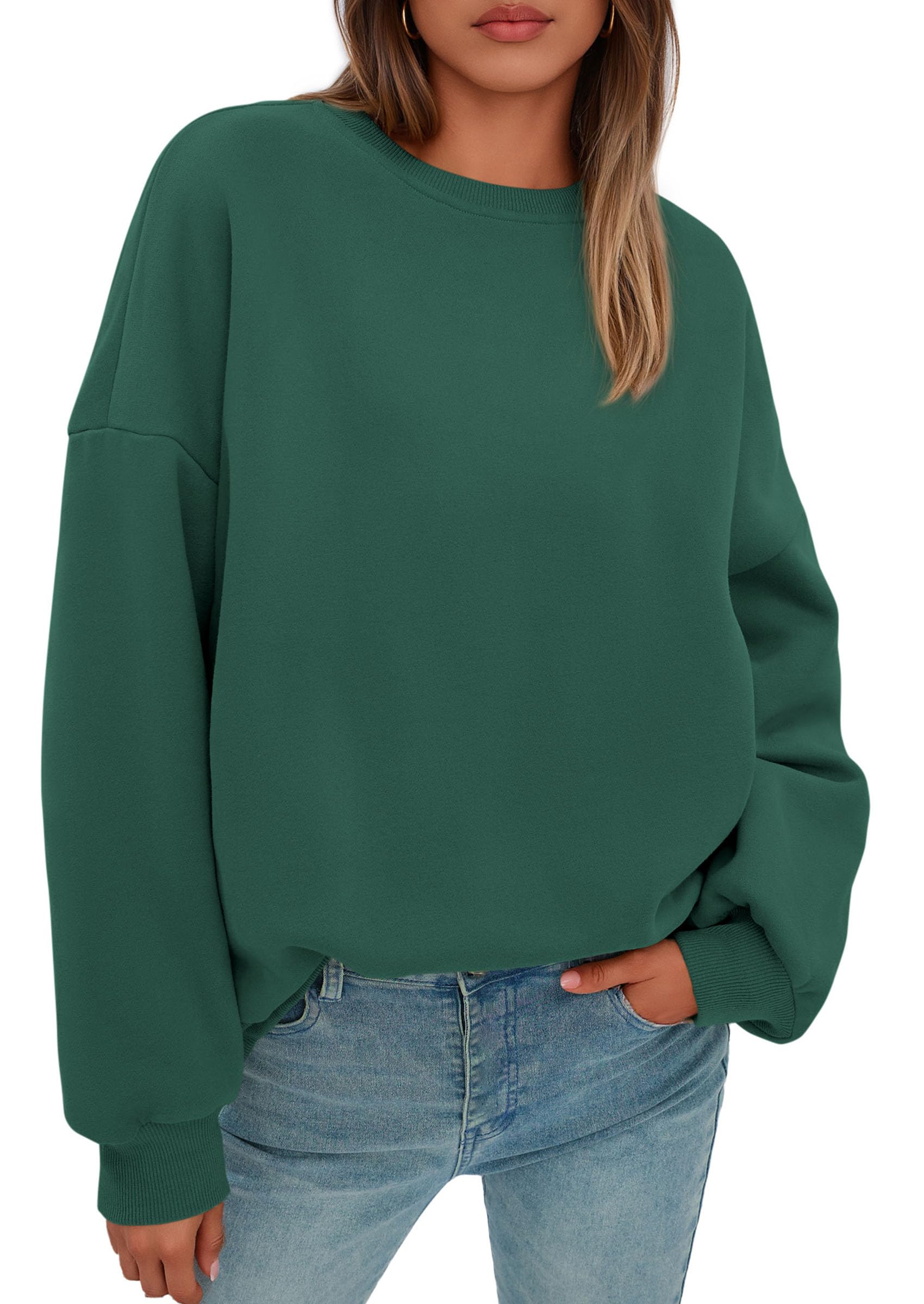 Sweatshirt for Women Oversized Crewneck Long Sleeve Pullover Fleece Top 2026 Fall Winter Fashion Outfits Clothes