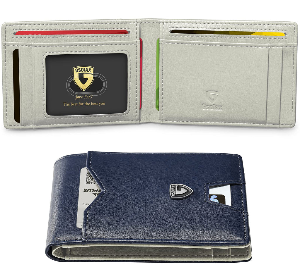 Slim Wallet for Men Rfid Blocking Leather Bifold Front Pocket Carbon Fiber Men's Money Clips Credit Card Holder With Gift Box