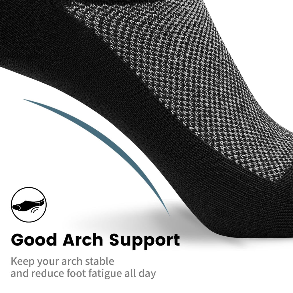 No Show Socks Men, Low Cut Ankle Short Casual Cotton Socks with Non Slip Grips 6-10/11-13