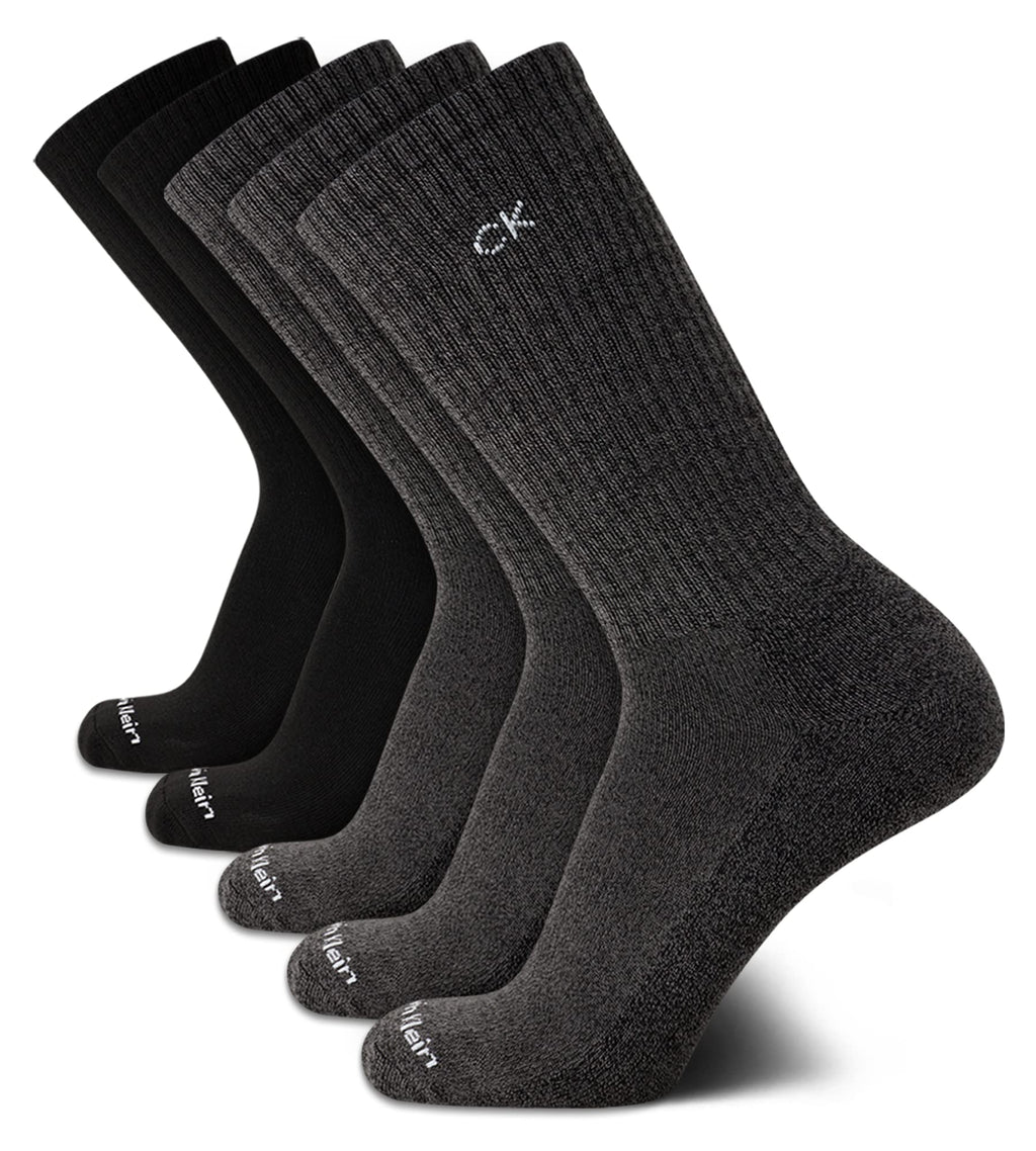 Mens Crew Socks - 5 Pack Breathable Cushion Crew Athletic Mid-Calf Socks for Men for Running and Workout (7-12)