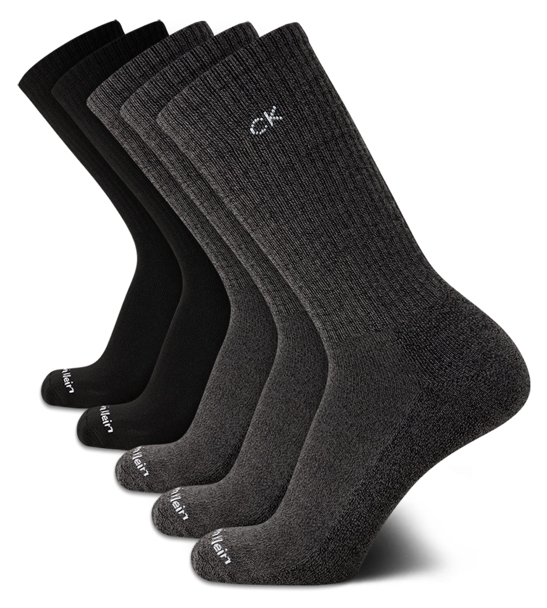 Mens Crew Socks - 5 Pack Breathable Cushion Crew Athletic Mid-Calf Socks for Men for Running and Workout (7-12)