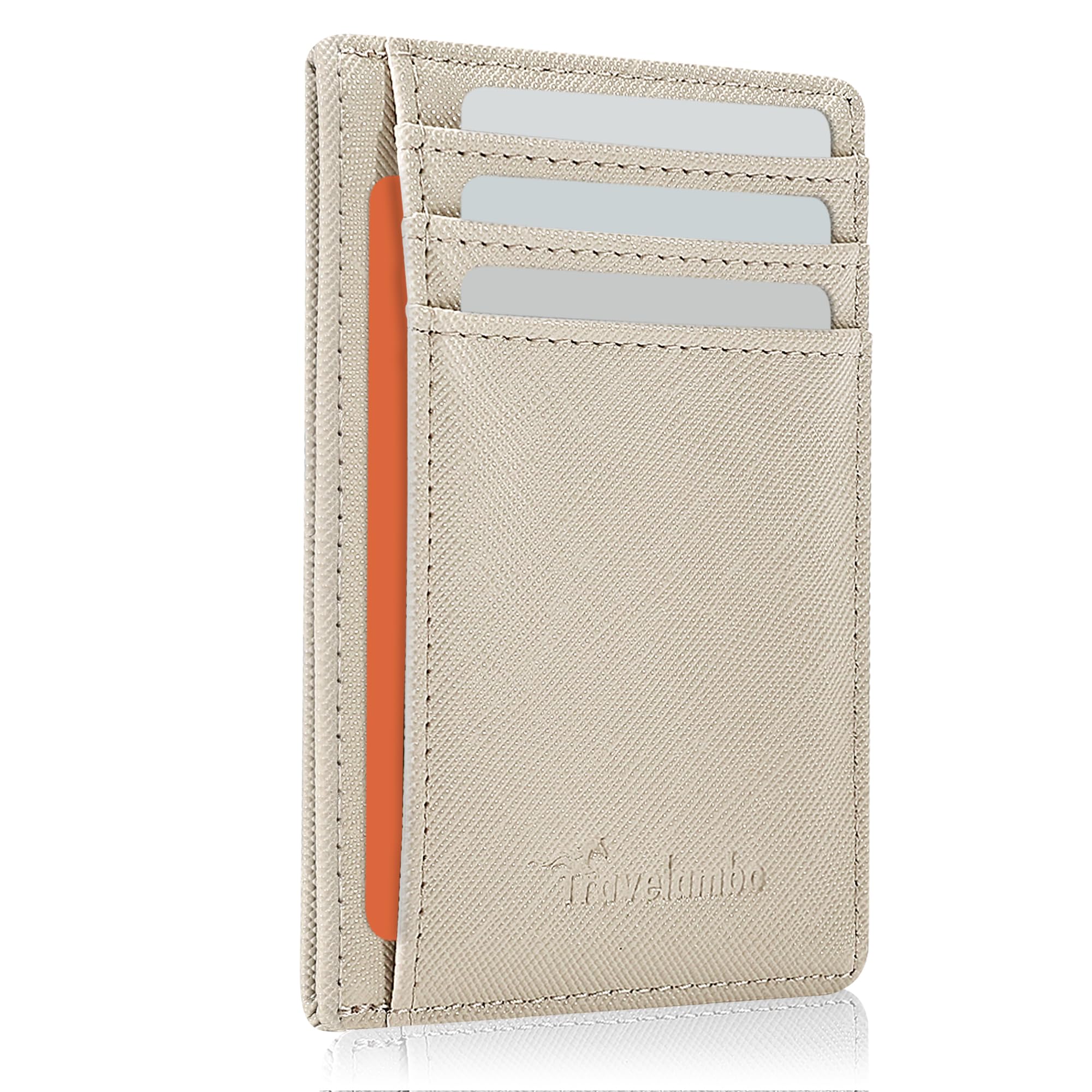 Slim Wallet Front Pocket Minimalist Leather RFID Blocking Medium Size
