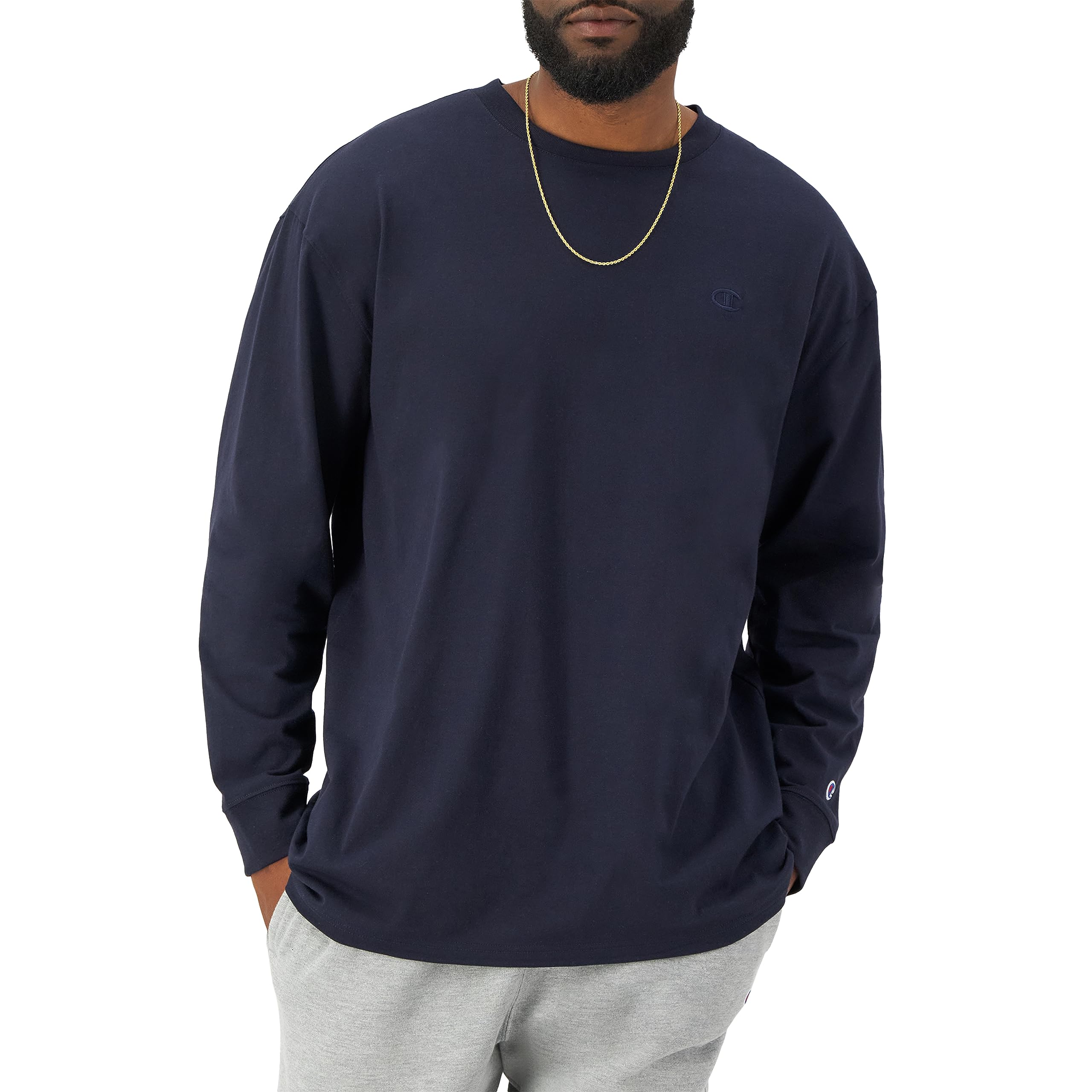 Men's Classic Long Sleeve T-Shirt, Standard Fit, Script & C Logo, Available in Regular and Big & Tall