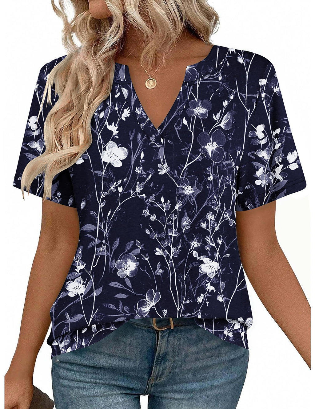 Zeagoo Womens Tops Short Sleeve V Neck Tee Shirts Cute Dressy Casual Clothing Business Work Blouse