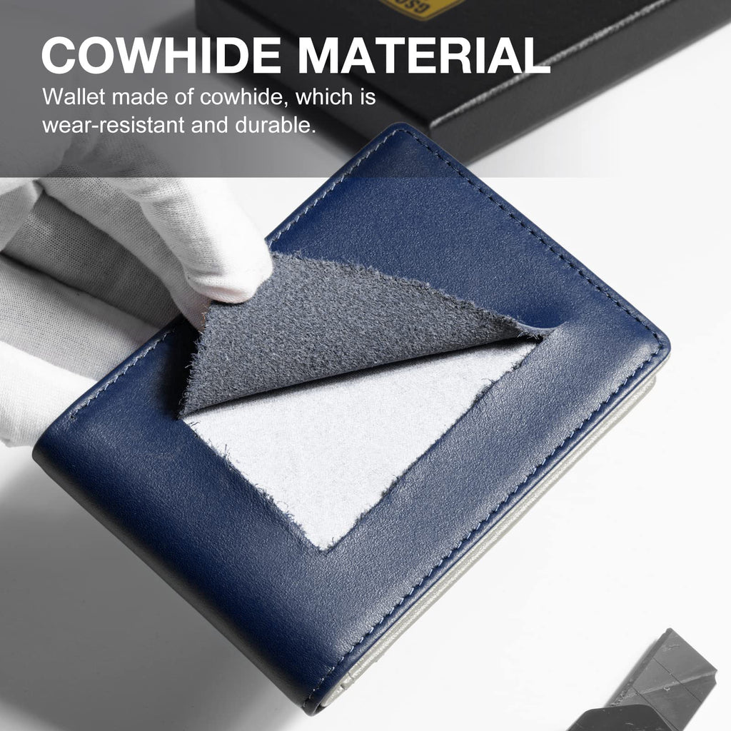Slim Wallet for Men Rfid Blocking Leather Bifold Front Pocket Carbon Fiber Men's Money Clips Credit Card Holder With Gift Box