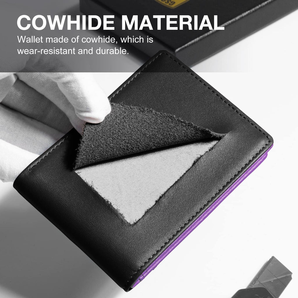 Slim Wallet for Men Rfid Blocking Leather Bifold Front Pocket Carbon Fiber Men's Money Clips Credit Card Holder With Gift Box