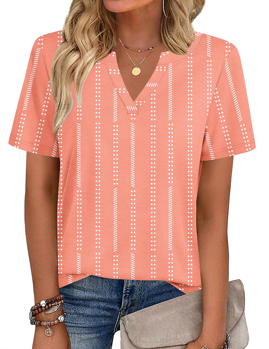 Zeagoo Womens Tops Short Sleeve V Neck Tee Shirts Cute Dressy Casual Clothing Business Work Blouse