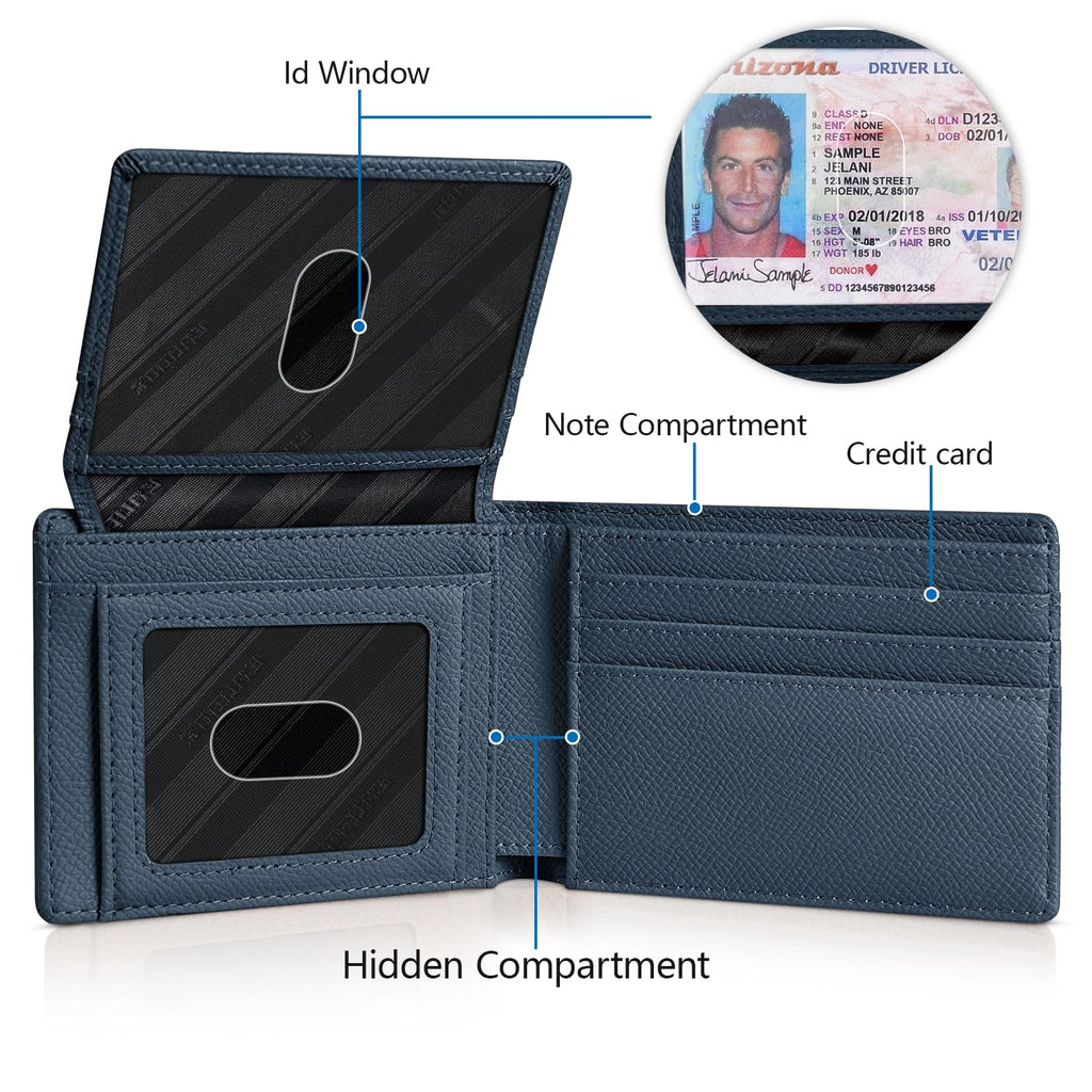 Wallet for Men -Slim Rfid Leather Mens Bifold Novelty Wallets 2 ID Window With Gift Box Men's Accessories | Slim