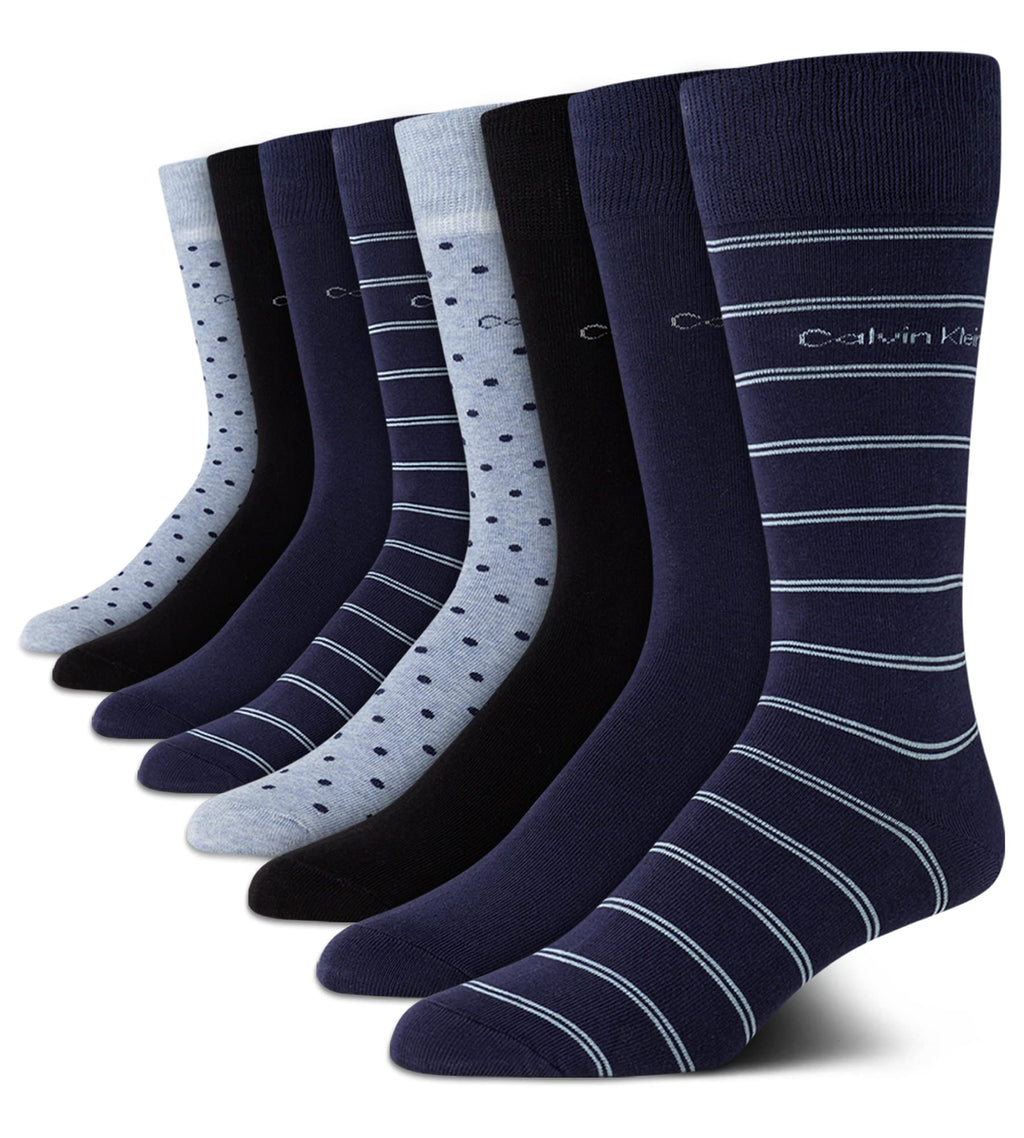 Mens Dress Socks - 8 Pack Breathable Cotton Blend Work Crew Socks for Men for Casual Business & Formal Wear
