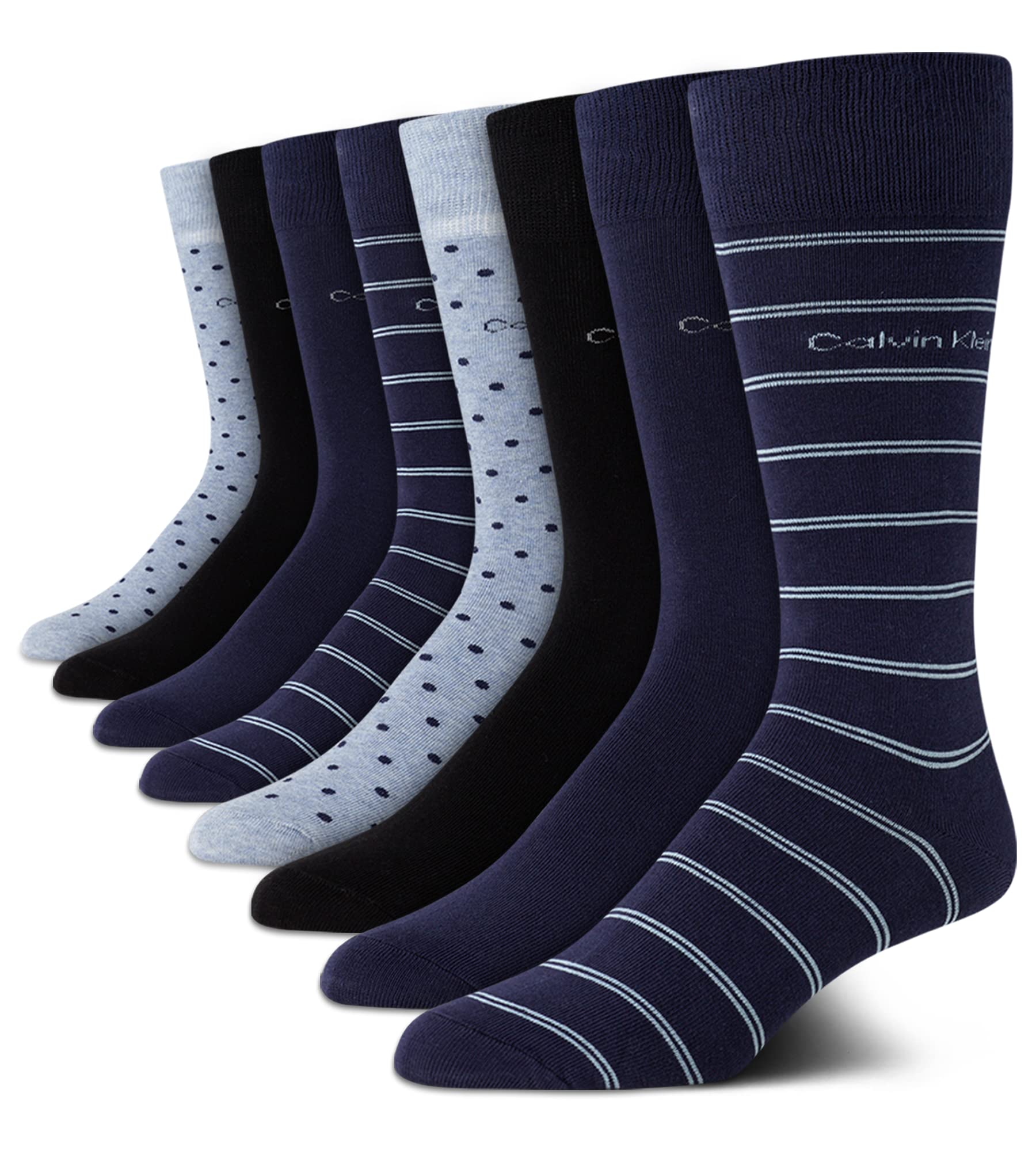 Mens Dress Socks - 8 Pack Breathable Cotton Blend Work Crew Socks for Men for Casual Business & Formal Wear