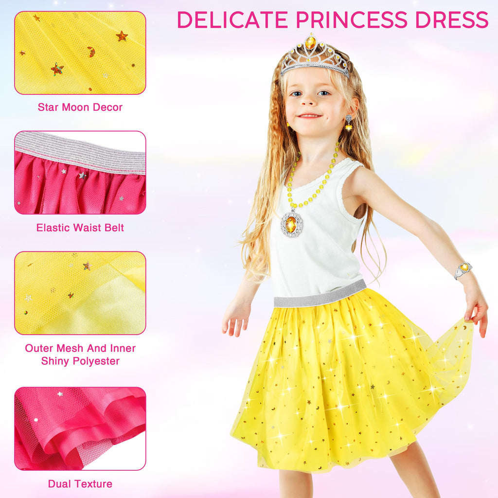 LJZJ Princess Dress Up Toys & Jewelry Boutique, Girls Role Play Gift for 3+ Year Old Girl Toddler B-Day Party Favors