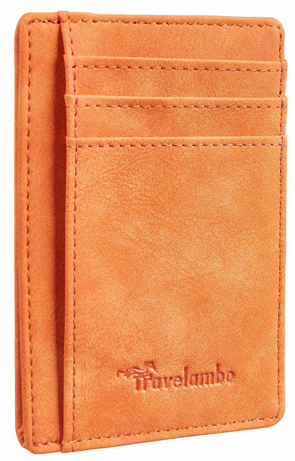 Slim Wallet Front Pocket Minimalist Leather RFID Blocking Medium Size