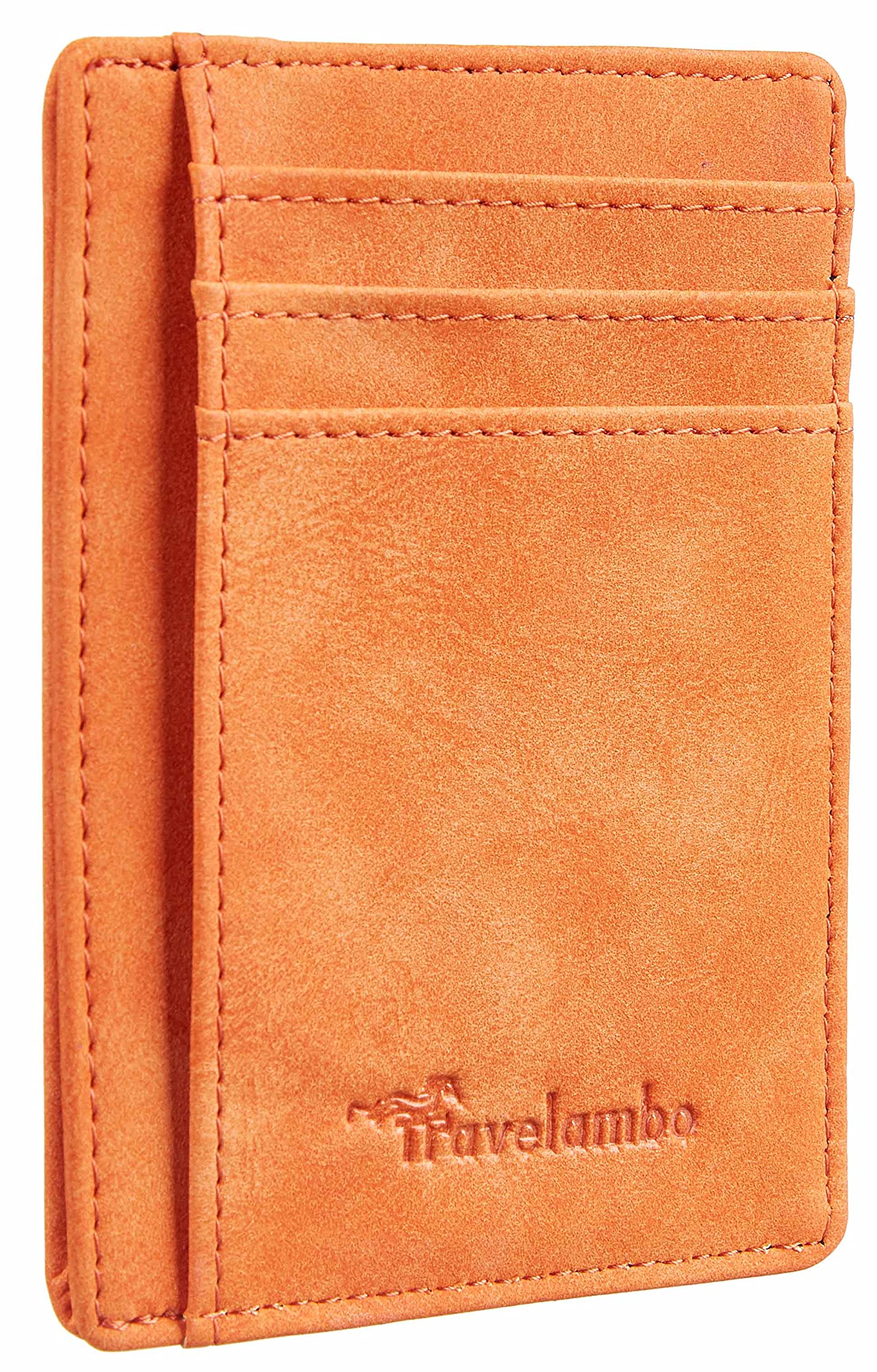 Slim Wallet Front Pocket Minimalist Leather RFID Blocking Medium Size