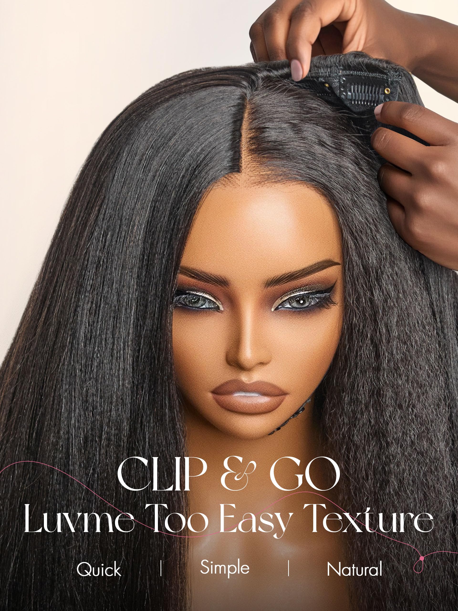 HAIR Headband Wig Human Hair Kinky Straight Drawstring Half Wig for Black Women 100% Real Human Hair Glueless None Lace Wigs Brazilian Virgin Hair Machine Made Wig 200 Density Natural Color