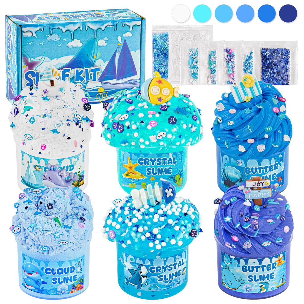 6 Pack Slimes, Pink Slime Kids, Cloud Slime kit for Girls Ages 8-12, Toys for Girls and Boys, for Kids Slime Set Party kit Goodie Bag Stuffers, 4 5 6 7 8 9 10 Year Old Girl Birthday Gift Cute Stuff