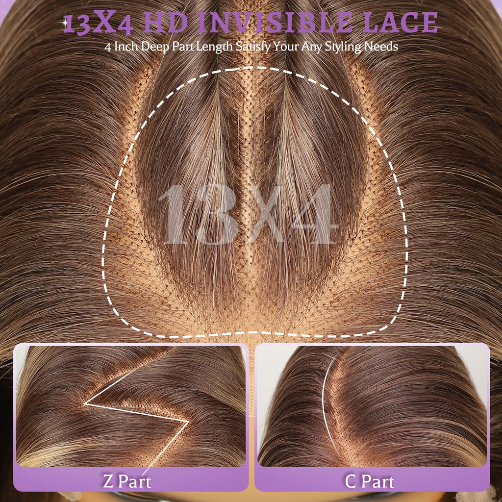 13x4 HD Lace Front Glueless Wigs for Women Black Long Layered Wave Wig Natural Hairline Heat Resistant Synthetic for Daily Use Beginner Friendly 26 Inch