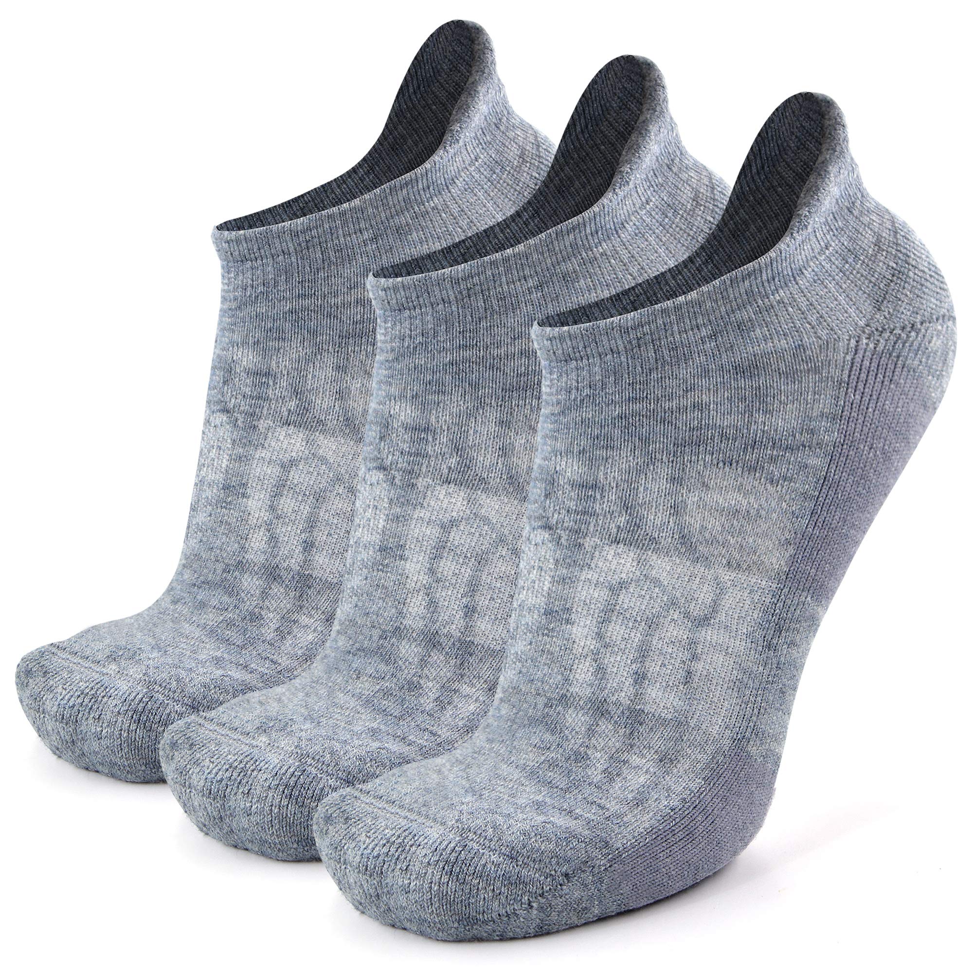 Merino Wool Compression Support Ankle Running Hiking Socks for Men Women, Soft Thick Cushion Tab Socks 3/6 Pairs