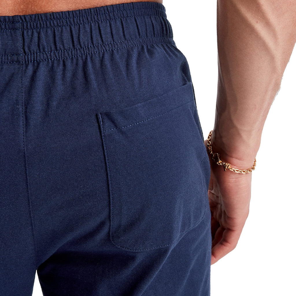 Men's Lightweight Cotton Jersey Cuffed Jogger Sweatpants with Drawstring and Pockets - 30.5"