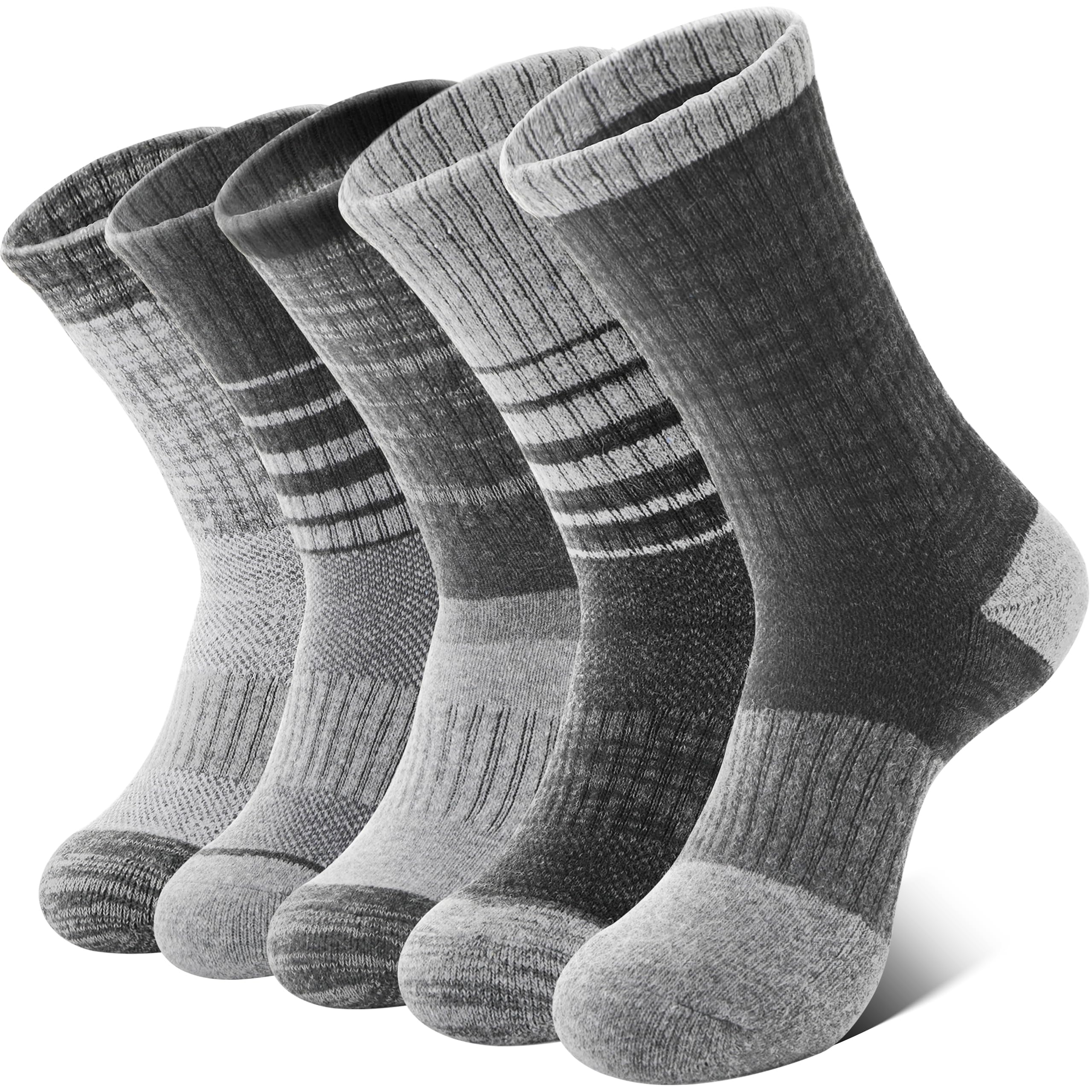 Merino Wool Hiking Socks for Women Thermal Winter Warm Boot Work Cushion Socks 5 Pairs