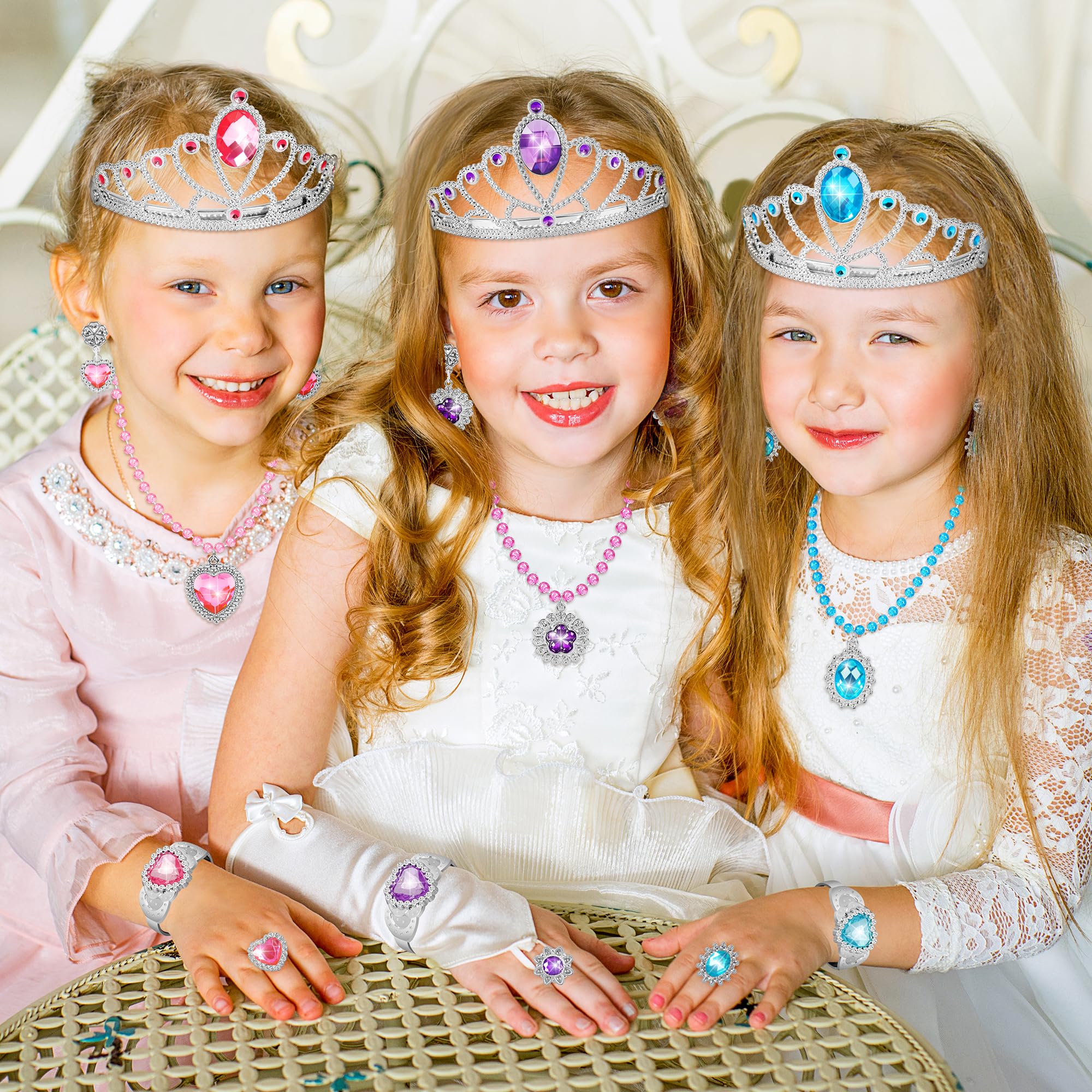 LJZJ Princess Dress Up Toys & Jewelry Boutique, Girls Role Play Gift for 3+ Year Old Girl Toddler B-Day Party Favors
