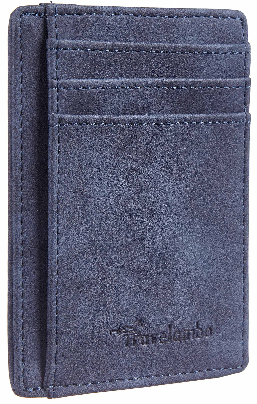 Slim Wallet Front Pocket Minimalist Leather RFID Blocking Medium Size