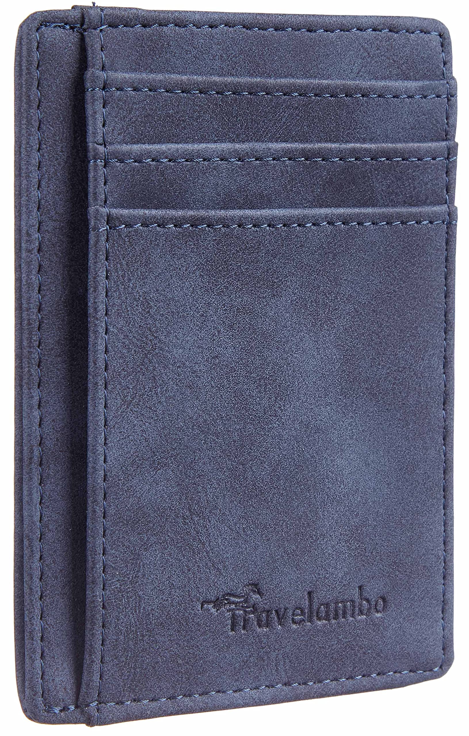 Slim Wallet Front Pocket Minimalist Leather RFID Blocking Medium Size