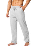 Men's Cotton Yoga Sweatpants Athletic Lounge Pants Open Bottom Casual Jersey Pants for Men with Pockets