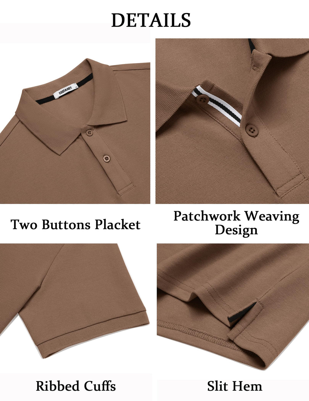 Men's Polo Shirts Short Sleeve Cotton Pique Casual Button T Shirts Classic Fit Collared Golf Shirts