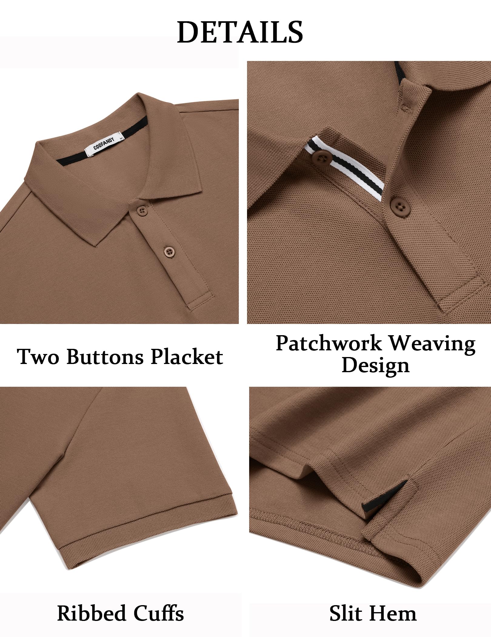 Men's Polo Shirts Short Sleeve Cotton Pique Casual Button T Shirts Classic Fit Collared Golf Shirts