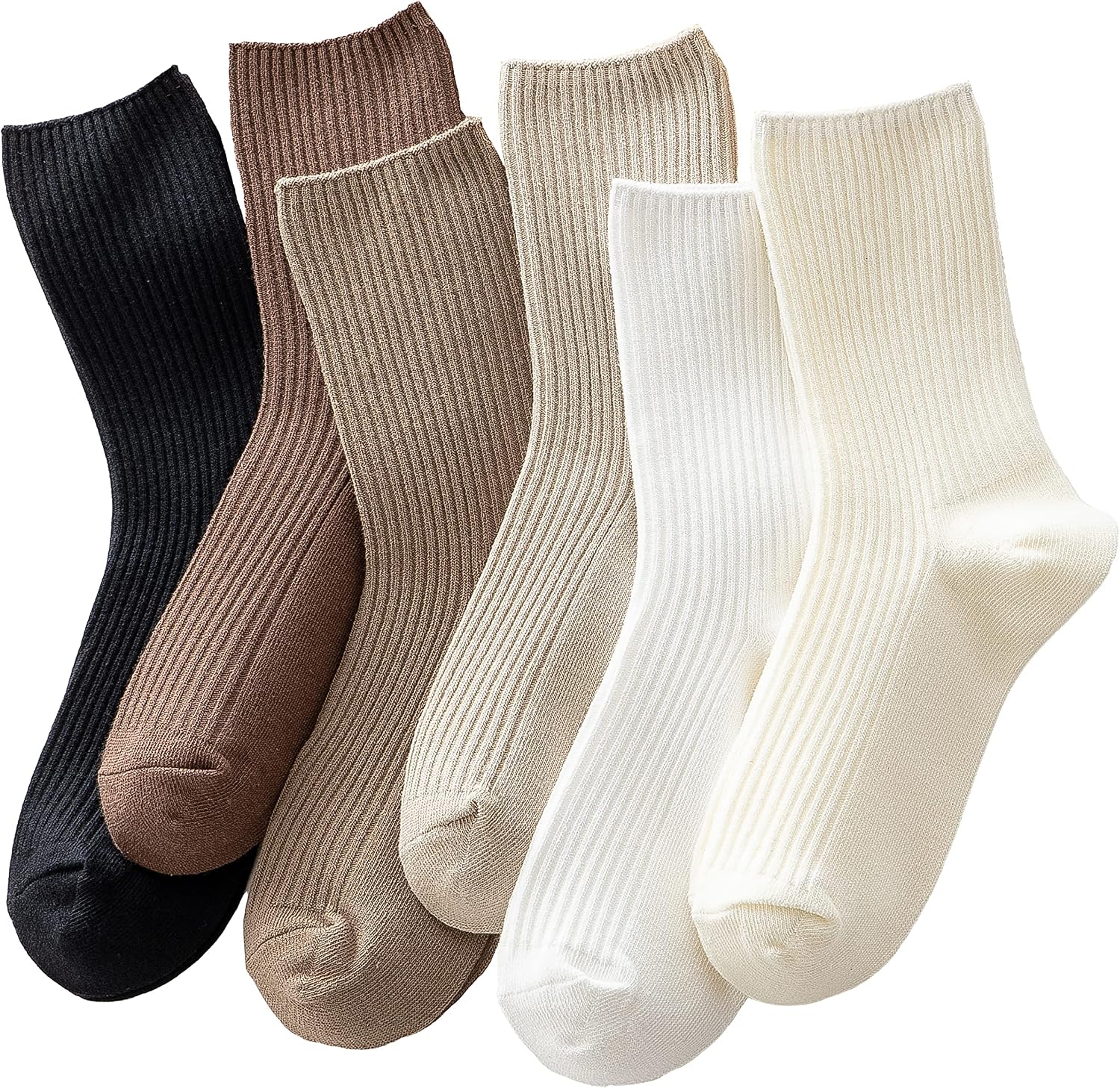 Womens Cute Crew Socks Casual Athletic Aesthetic Socks Neutral Cotton Socks for Women Granola Girls Clothes