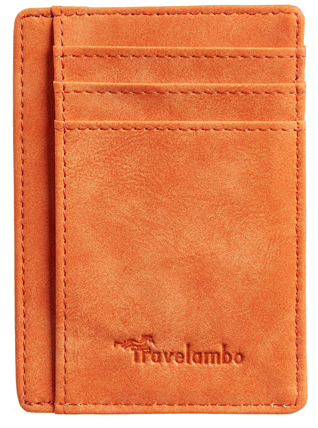 Slim Wallet Front Pocket Minimalist Leather RFID Blocking Medium Size