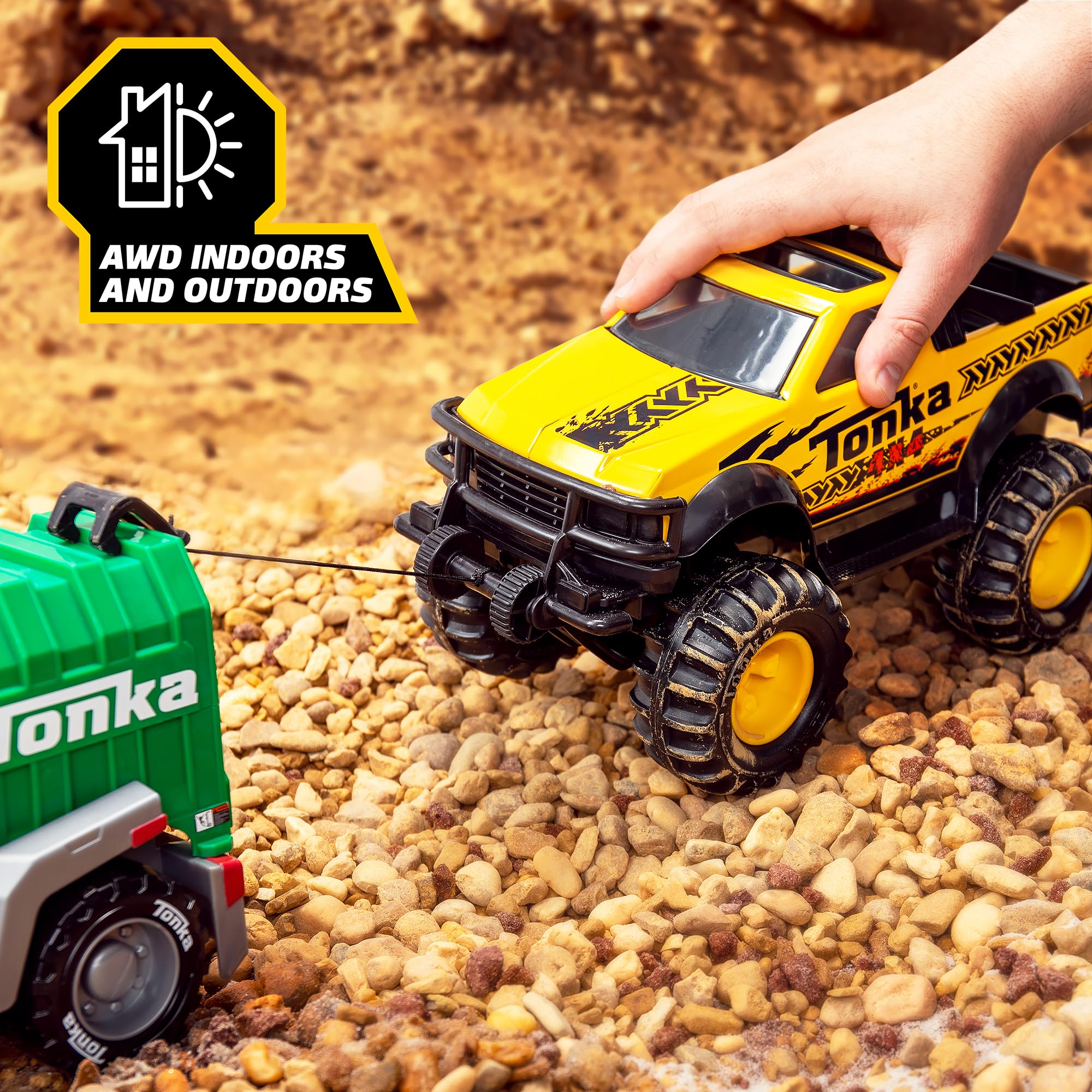 Tonka Steel Classics 4x4 Pickup Truck - Made with Steel & Sturdy Plastic, Yellow Toy Construction Truck, Boys and Girls, Kids, Toddlers, Ages 3+