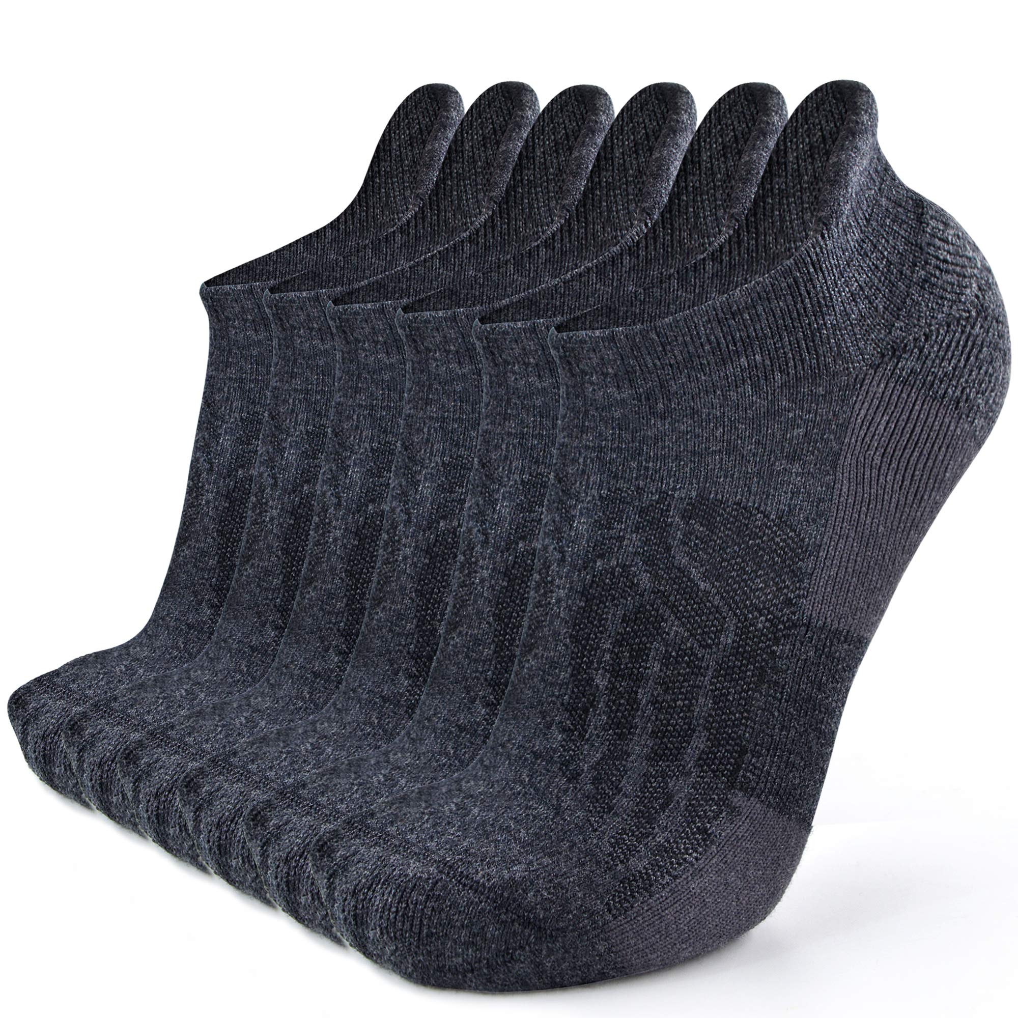 Merino Wool Compression Support Ankle Running Hiking Socks for Men Women, Soft Thick Cushion Tab Socks 3/6 Pairs