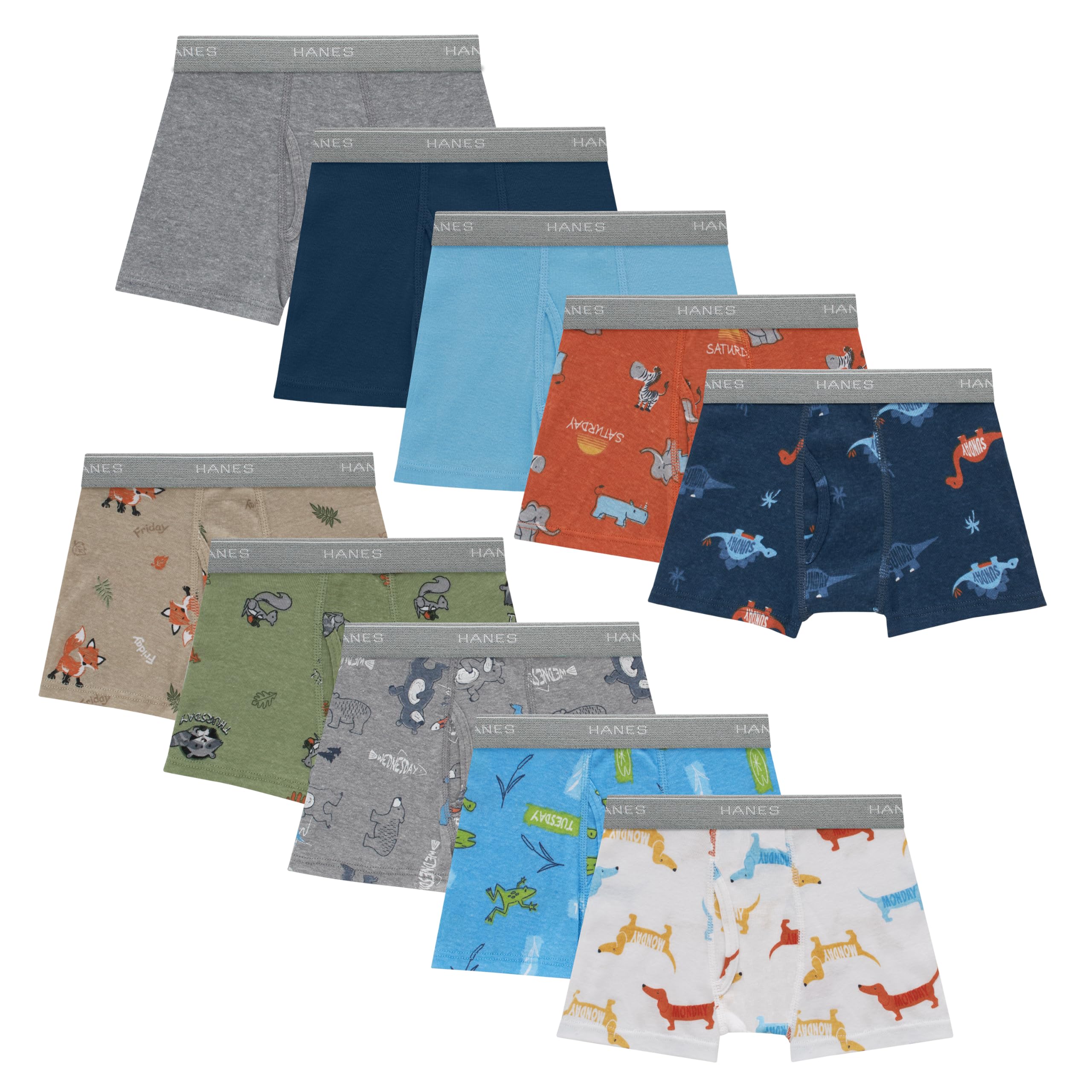Hanes Boys' Underwear, Boxer Briefs for Boys and Toddlers, Soft Cotton, 7 and 10 Packs