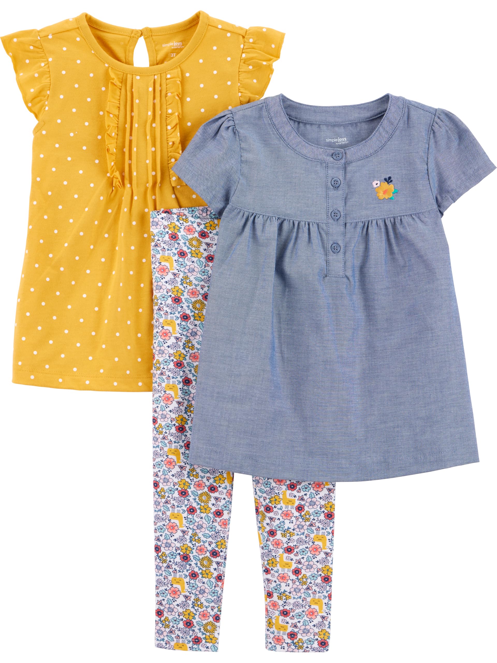 Simple Joys by Carter's Baby Girls' 3-piece Playwear Set
