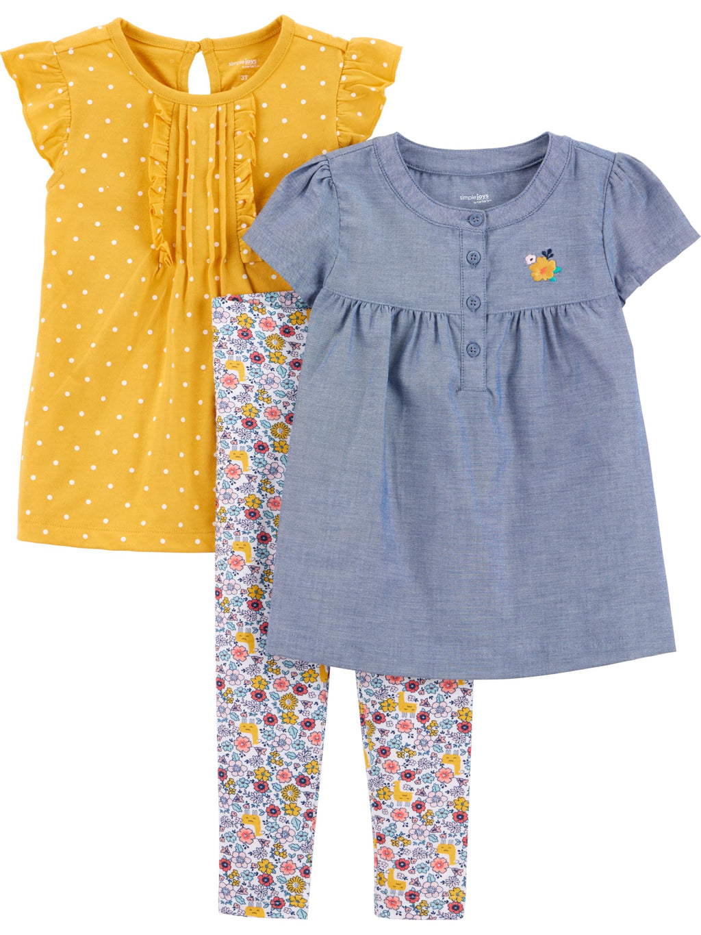 Simple Joys by Carter's Baby Girls' 3-piece Playwear Set