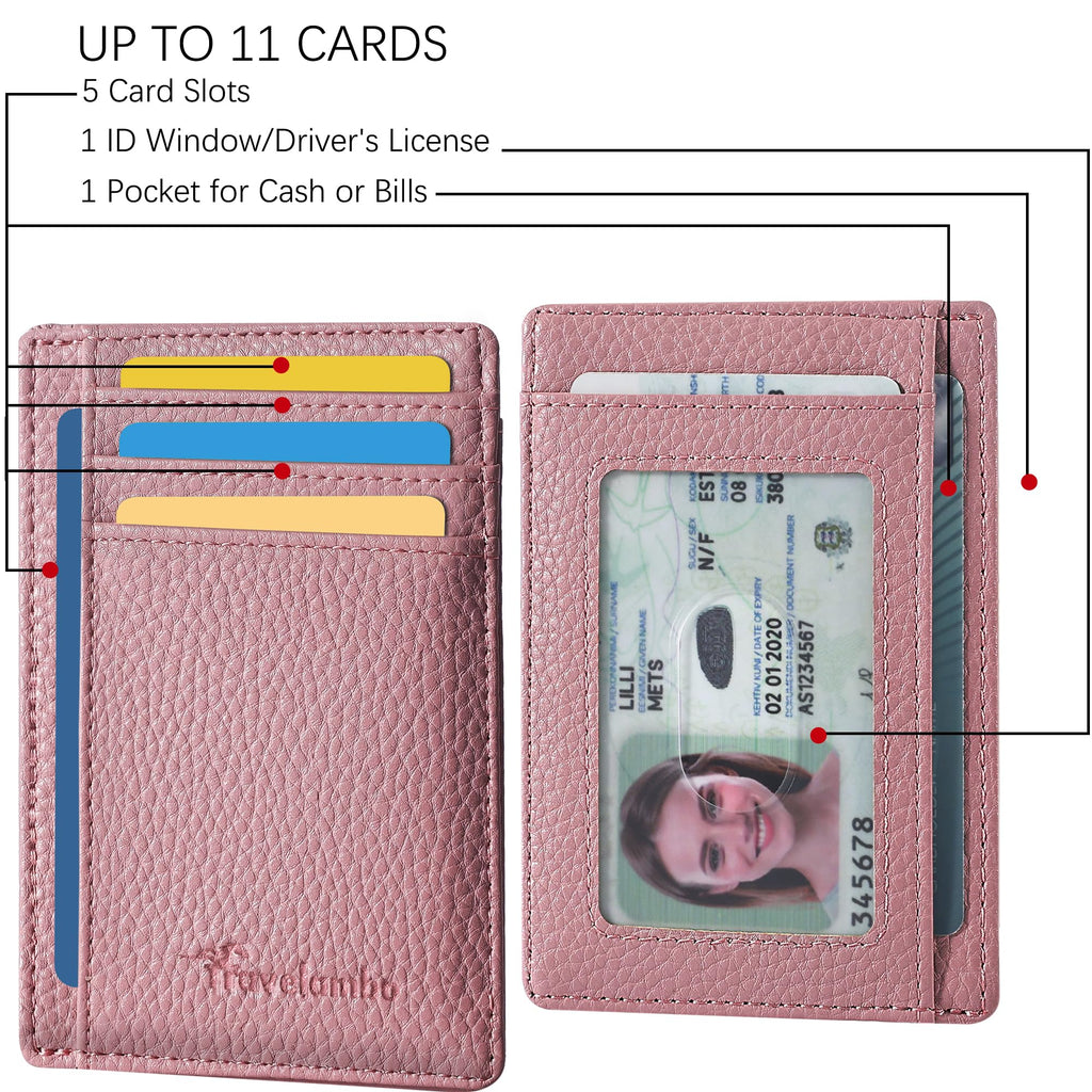 Slim Wallet Front Pocket Minimalist Leather RFID Blocking Medium Size