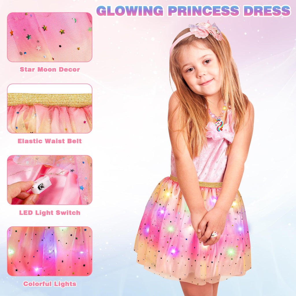 LJZJ Princess Dress Up Toys & Jewelry Boutique, Girls Role Play Gift for 3+ Year Old Girl Toddler B-Day Party Favors